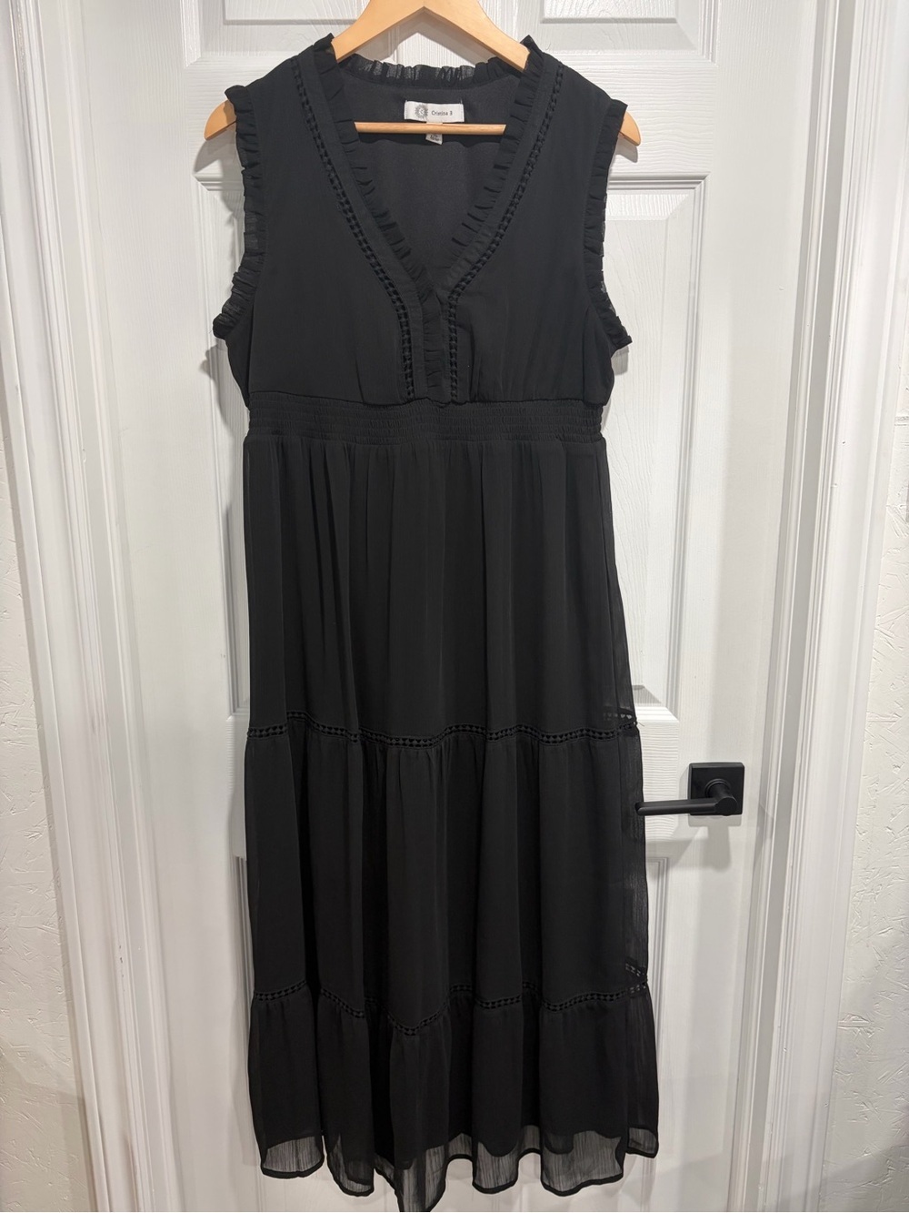 Christina Black Sleeveless V-Neck Maxi Dress